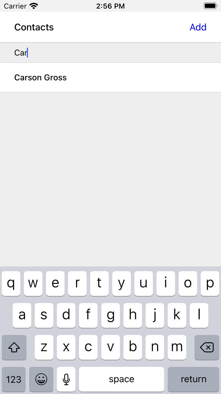 Поиск по буквам «Машина» вызывает Карсона Гросса.