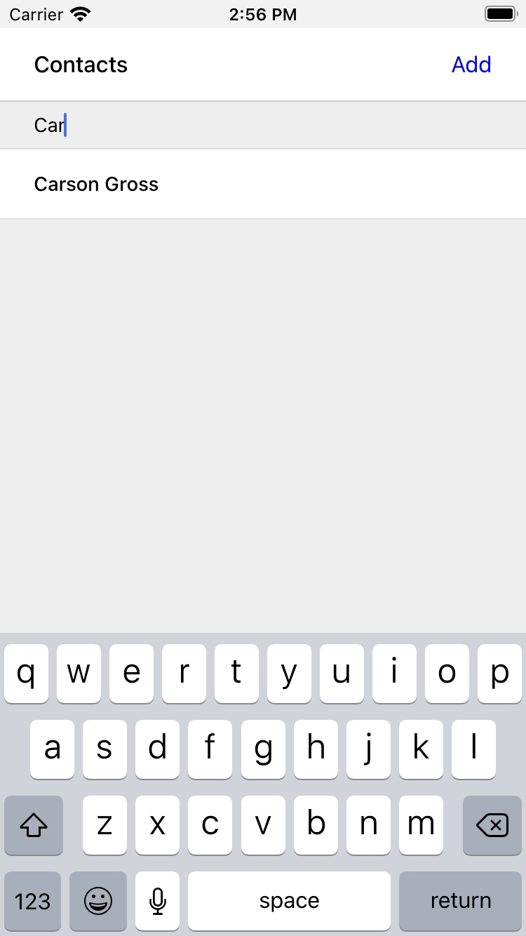 Поиск по буквам «Машина» вызывает Карсона Гросса.